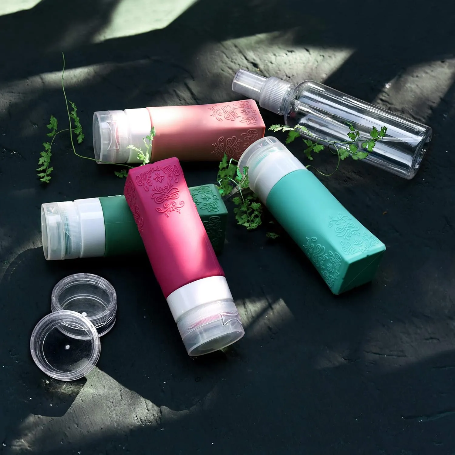 FiveSeasonStuff Travel Bottles Travel Size Containers for Toiletries, TSA Carry on Approved Travel Accessories, Silicone Squeeze Tubes