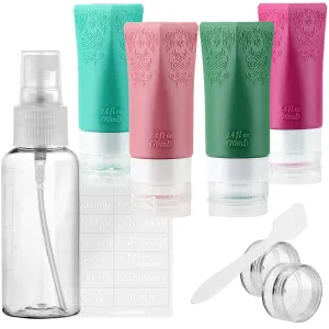 FiveSeasonStuff Travel Bottles Travel Size Containers for Toiletries, TSA Carry on Approved Travel Accessories, Silicone Squeeze Tubes