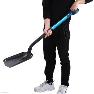 Folding Snow Shovel, Aluminium Alloy Outdoor Multifunction Long Handle Folding Snow Mud Shovel for Climbing Camping Tool