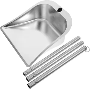FRCOLOR Stainless Steel Trash Dustpan with Capacity Ergonomic Refuse for Home Cleaning Multi Purpose Shovel for Kitchen Pet Food and Housework Durable and Easy to Use