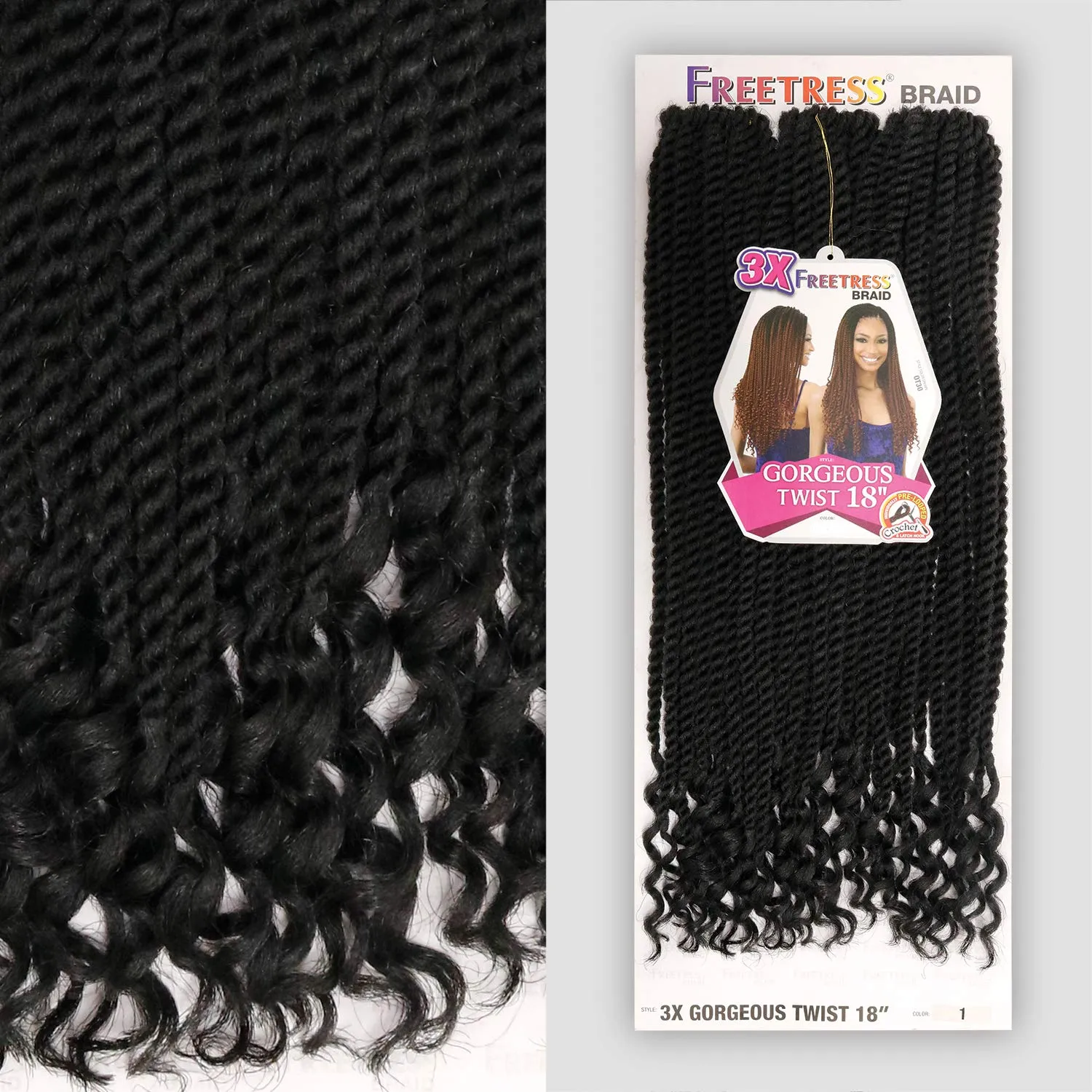 FreeTress Braids FreeTress Crochet Braids 3X Gorgeous Twist 18 (5-pack, 1)