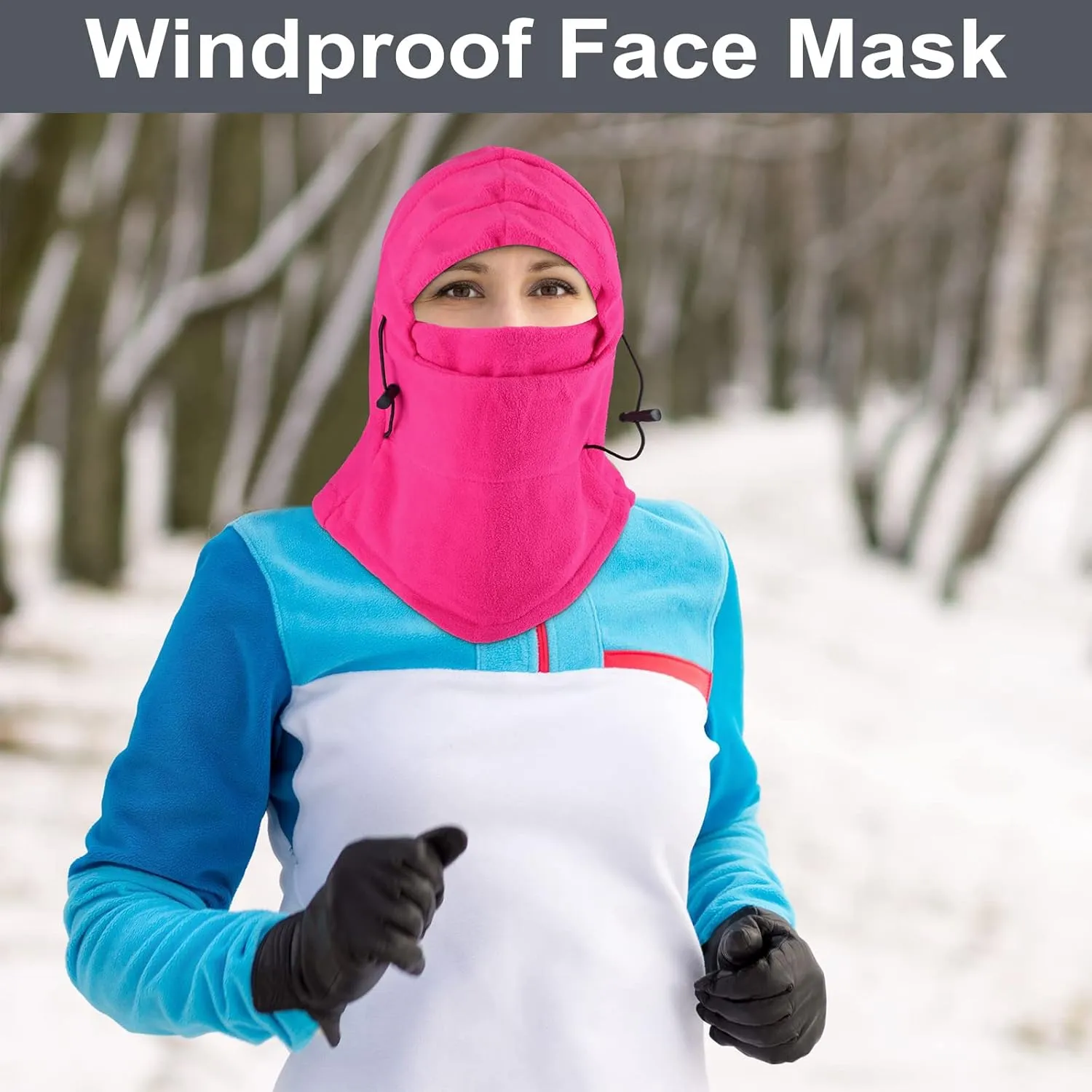 Frienda 4 Pcs Balaclava Ski Mask Windproof Warmer Fleece Adjustable Winter Mask Face Cover for Men Women