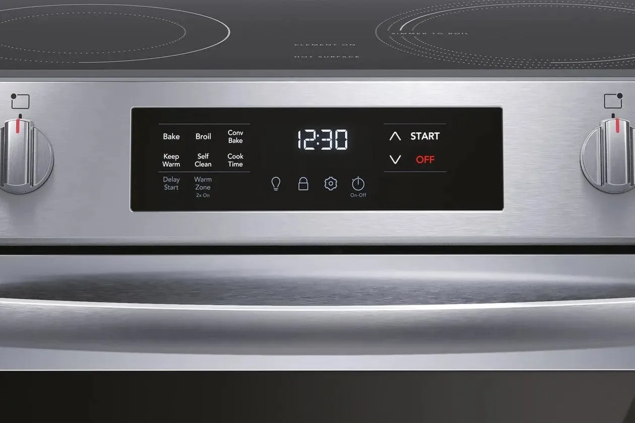 Frigidaire FCFE308CAS Range, 30" Width, Electric Range, Convection, 5 Burners, 5.3 cu. ft. Capacity, Storage Drawer, Stainless Steel