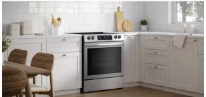 Frigidaire FCFE308CAS Range, 30" Width, Electric Range, Convection, 5 Burners, 5.3 cu. ft. Capacity, Storage Drawer, Stainless Steel