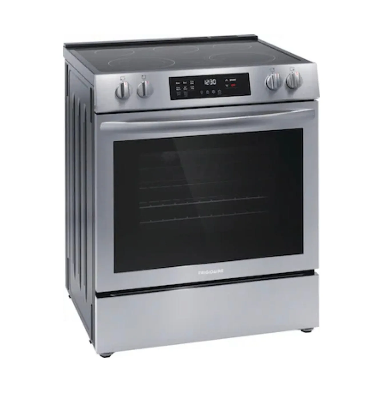 Frigidaire FCFE308CAS Range, 30" Width, Electric Range, Convection, 5 Burners, 5.3 cu. ft. Capacity, Storage Drawer, Stainless Steel