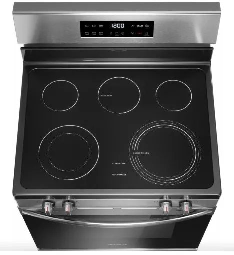 Frigidaire FCRE306CAS Range, Electric, 30 inch Exterior Width, 5 Burners, 5.3 cu. ft. Capacity, Storage Drawer, 1 Ovens, Stainless Steel