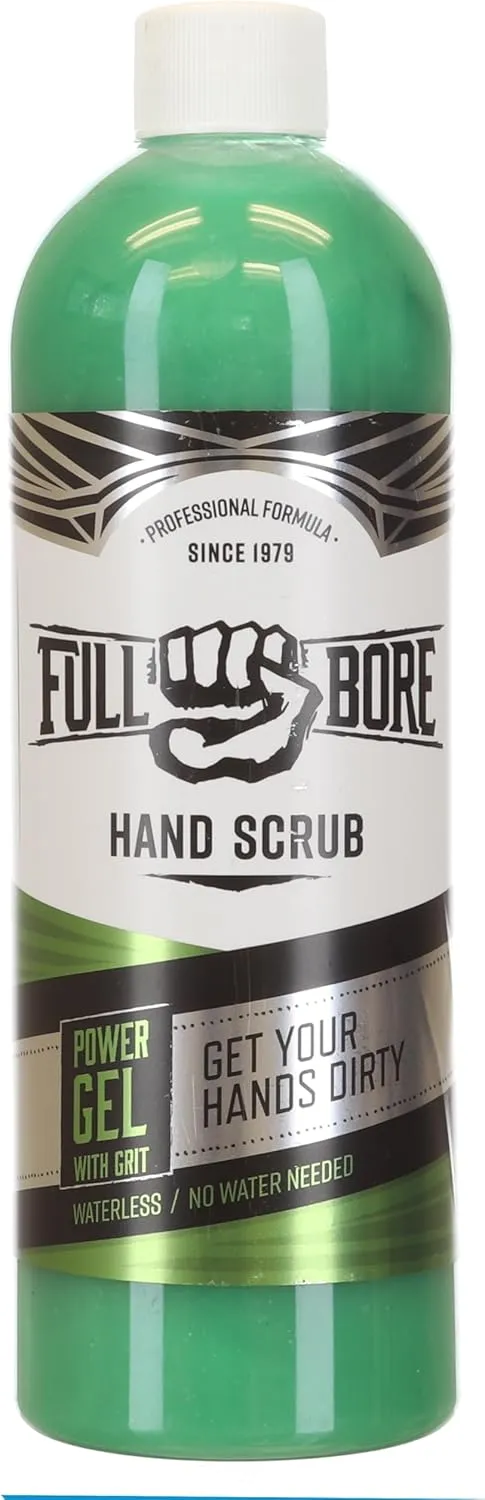 Full Bore Power Gel Waterless Hand Cleaner with Grit, 16 oz Squeeze Bottle - Removes Oil, Grease, Dirt, Filth without Harsh Chemicals