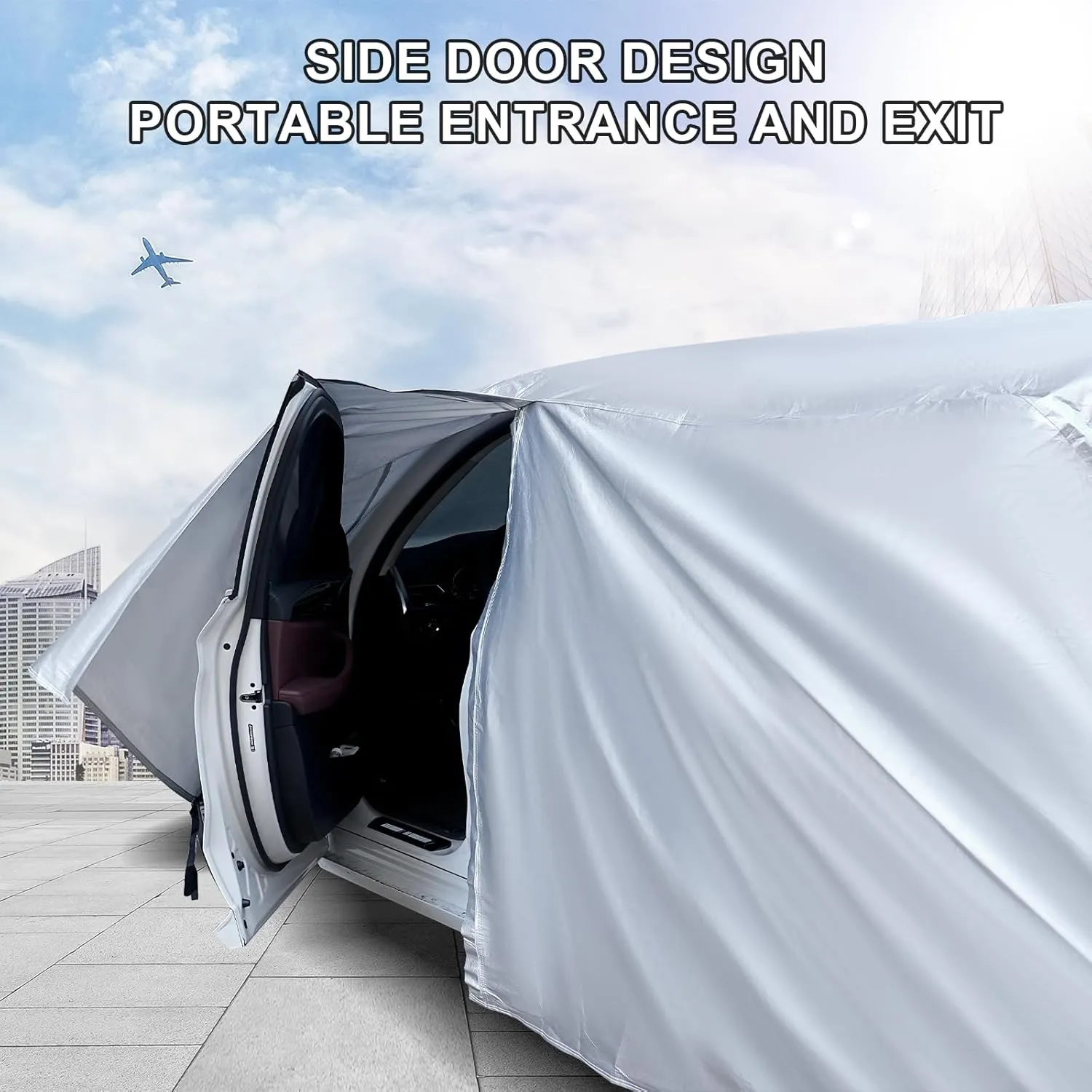 Full Car Cover Universal 6 Layers Outdoor Thicked All Weather Cover, Sunshield, Waterproof, Snow Proof, UV Proof, Scratch Proof, Bird Droppings, 6 Reflective Strips, Fits Sedans up 188"-198"