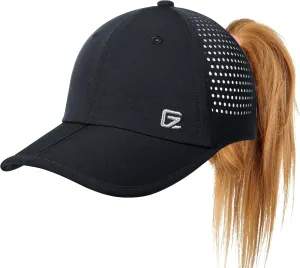 GADIEMKENSD Women's Sport Hat with Large Ponytail Hole, Performance Ponytail Hat Running Baseball Cap Breathable Foldable
