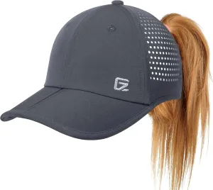 GADIEMKENSD Women's Sport Hat with Large Ponytail Hole, Performance Ponytail Hat Running Baseball Cap Breathable Foldable