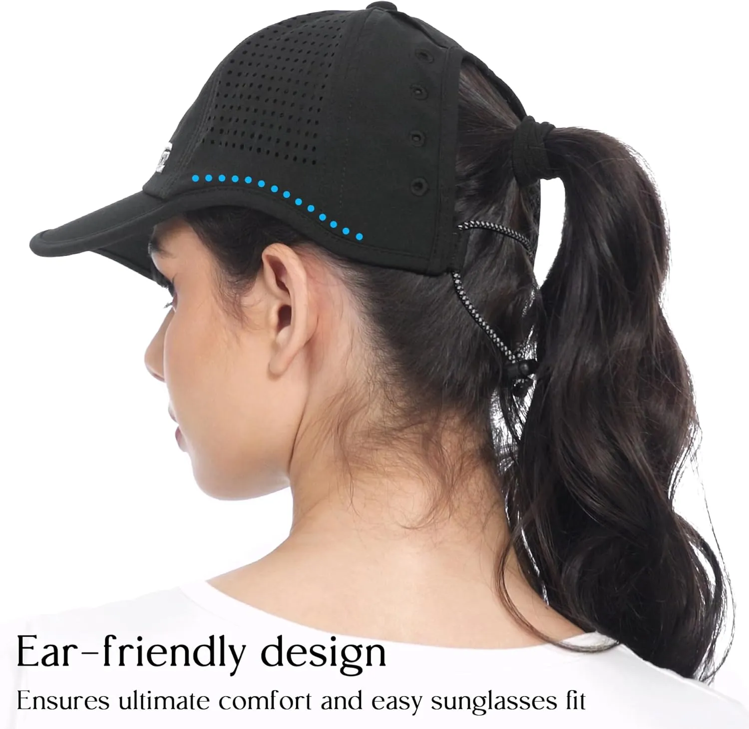 GADIEMKENSD Women's Sport Hat with Large Ponytail Hole, Performance Ponytail Hat Running Baseball Cap Breathable Foldable