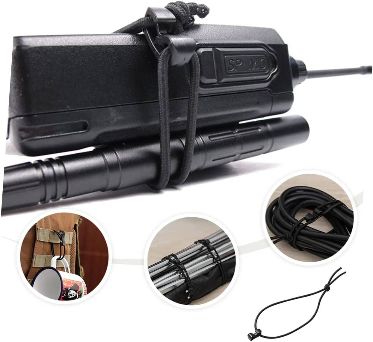 Garneck 40 Pcs String Storage Webbing Clip Bungee Cord Rope Lanyard Rope Cable Management Tool Back Pack