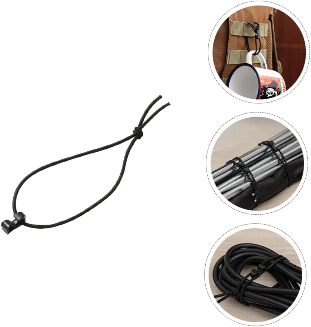 Garneck 40 Pcs String Storage Webbing Clip Bungee Cord Rope Lanyard Rope Cable Management Tool Back Pack
