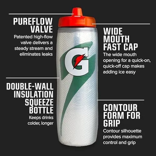 Gatorade Insulated Squeeze Bottle, 30oz