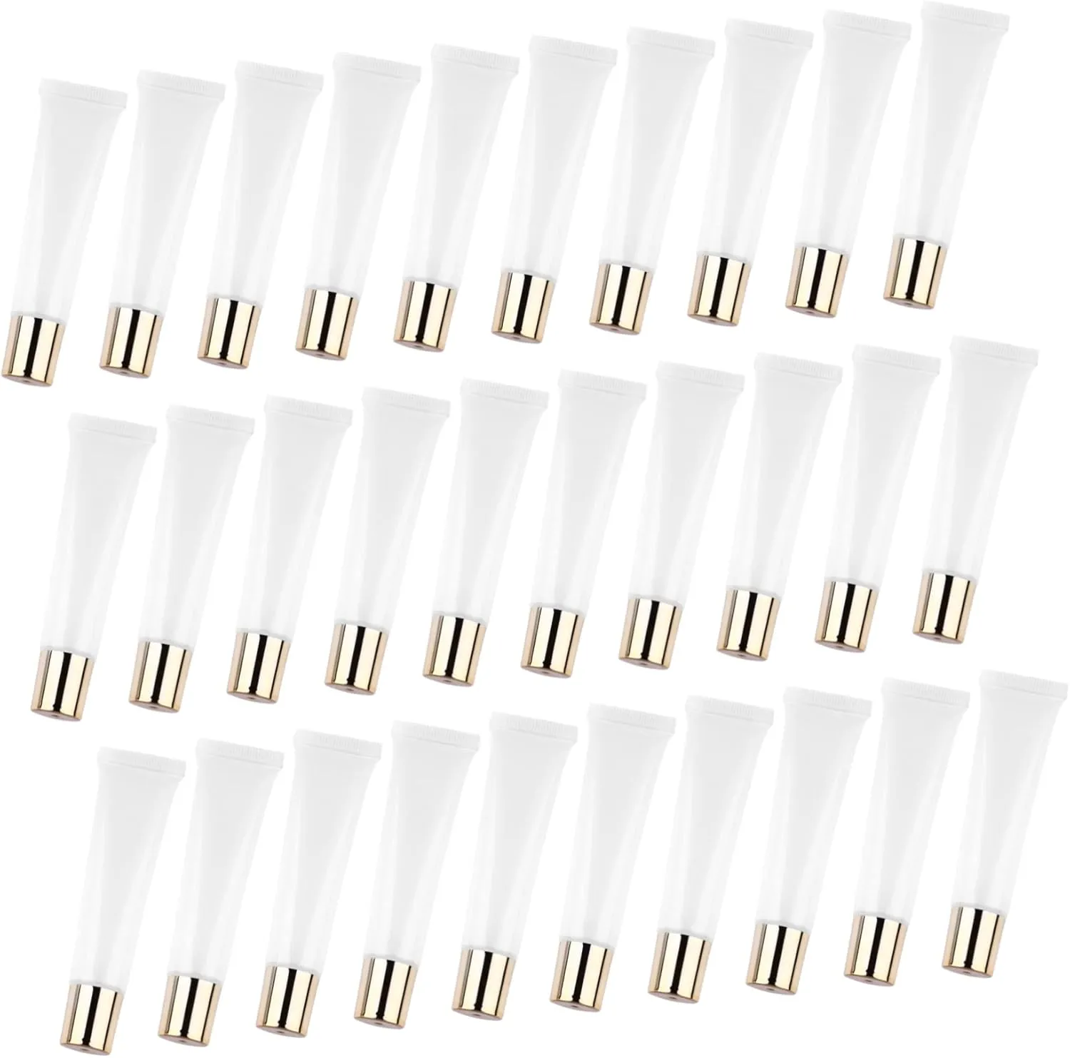 Gatuida 50pcs Clear Squeeze Tubes for Lip Balm Lip Gloss and Creams Leak Plastic Containers for Products