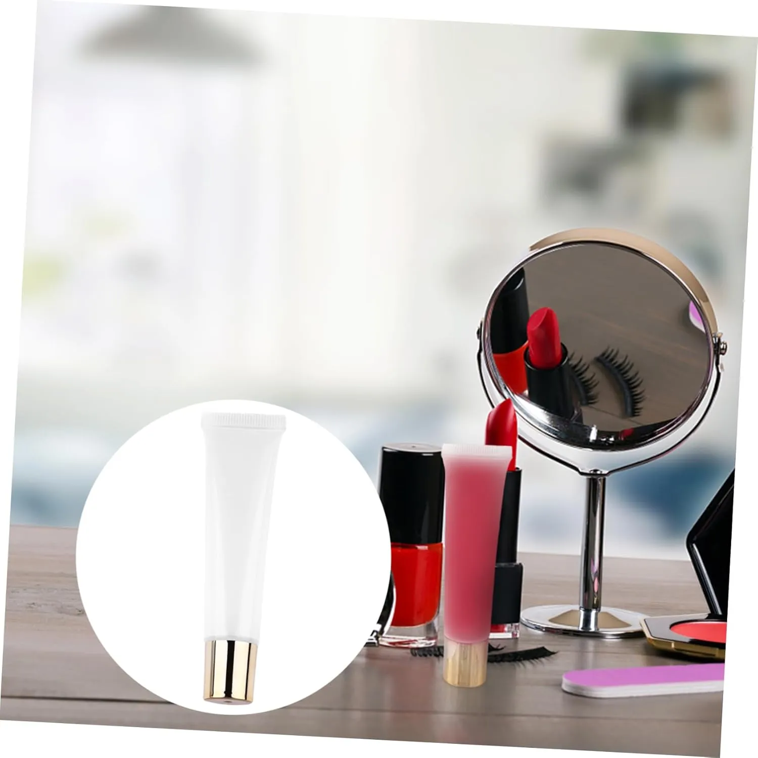 Gatuida 50pcs Clear Squeeze Tubes for Lip Balm Lip Gloss and Creams Leak Plastic Containers for Products
