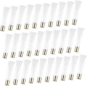 Gatuida 50pcs Clear Squeeze Tubes for Lip Balm Lip Gloss and Creams Leak Plastic Containers for Products