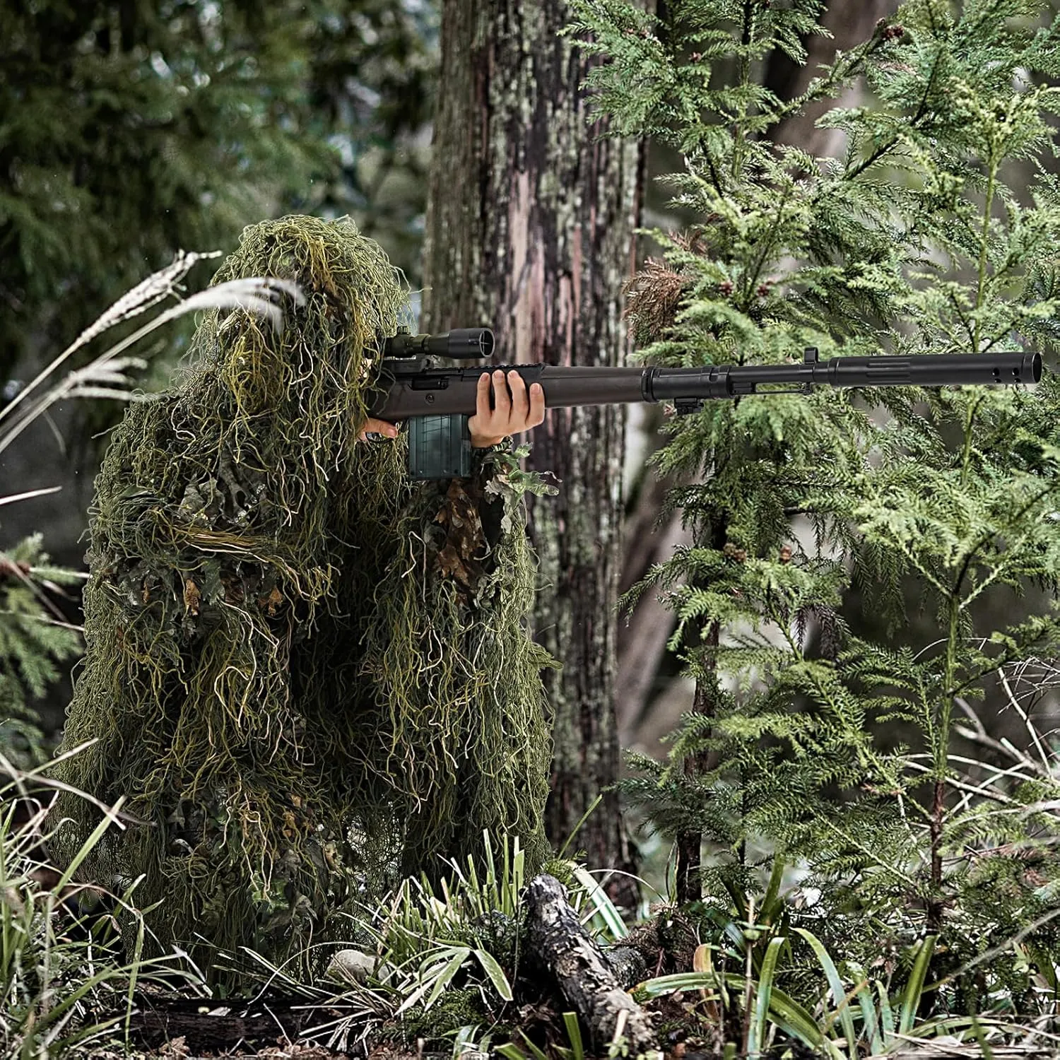 Ghillie Suit Gilly Hunting Suits Pants 3D Leaf Camo Camouflage Coveralls Youth Adult Lightweight Clothes for