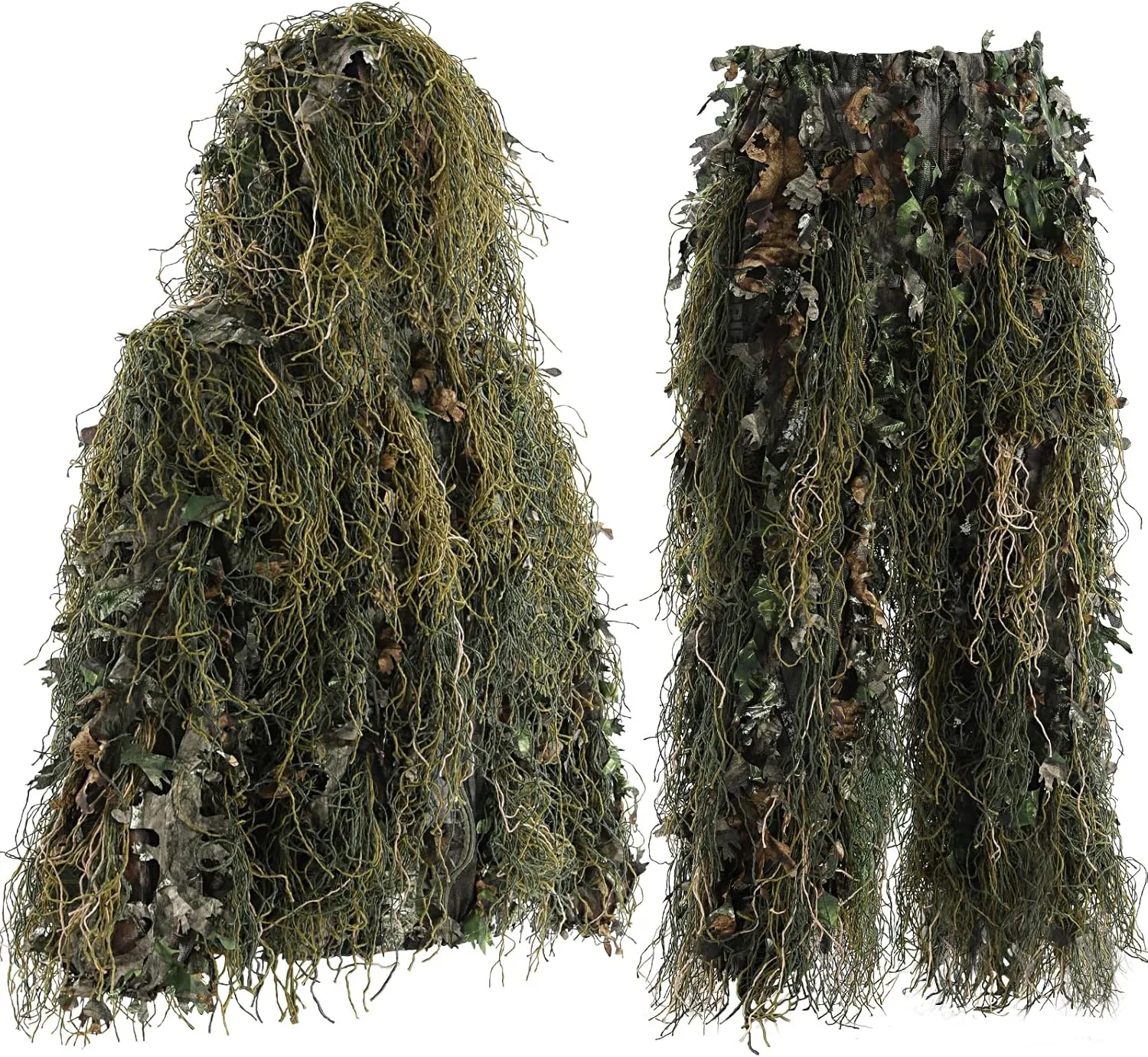 Ghillie Suit Gilly Hunting Suits Pants 3D Leaf Camo Camouflage Coveralls Youth Adult Lightweight Clothes for