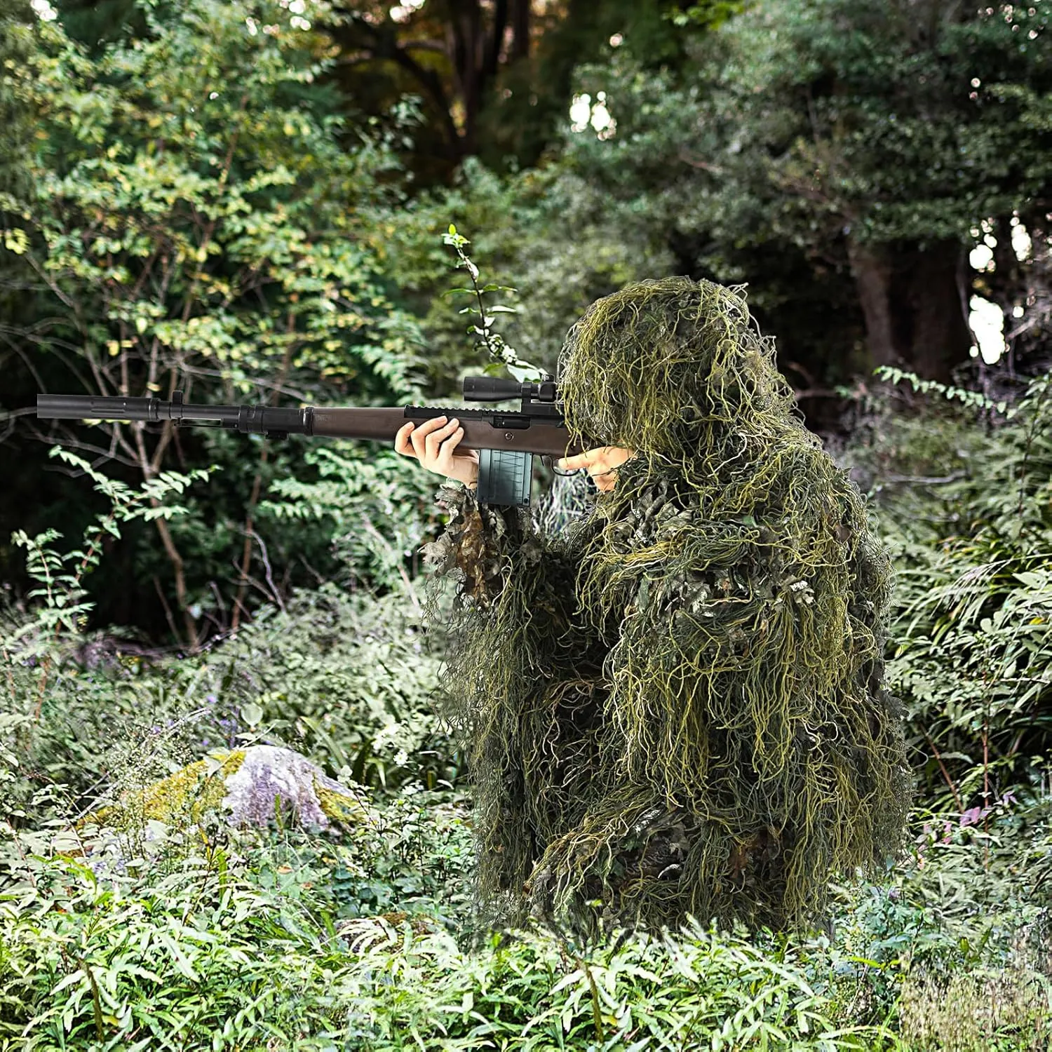Ghillie Suit Gilly Hunting Suits Pants 3D Leaf Camo Camouflage Coveralls Youth Adult Lightweight Clothes for