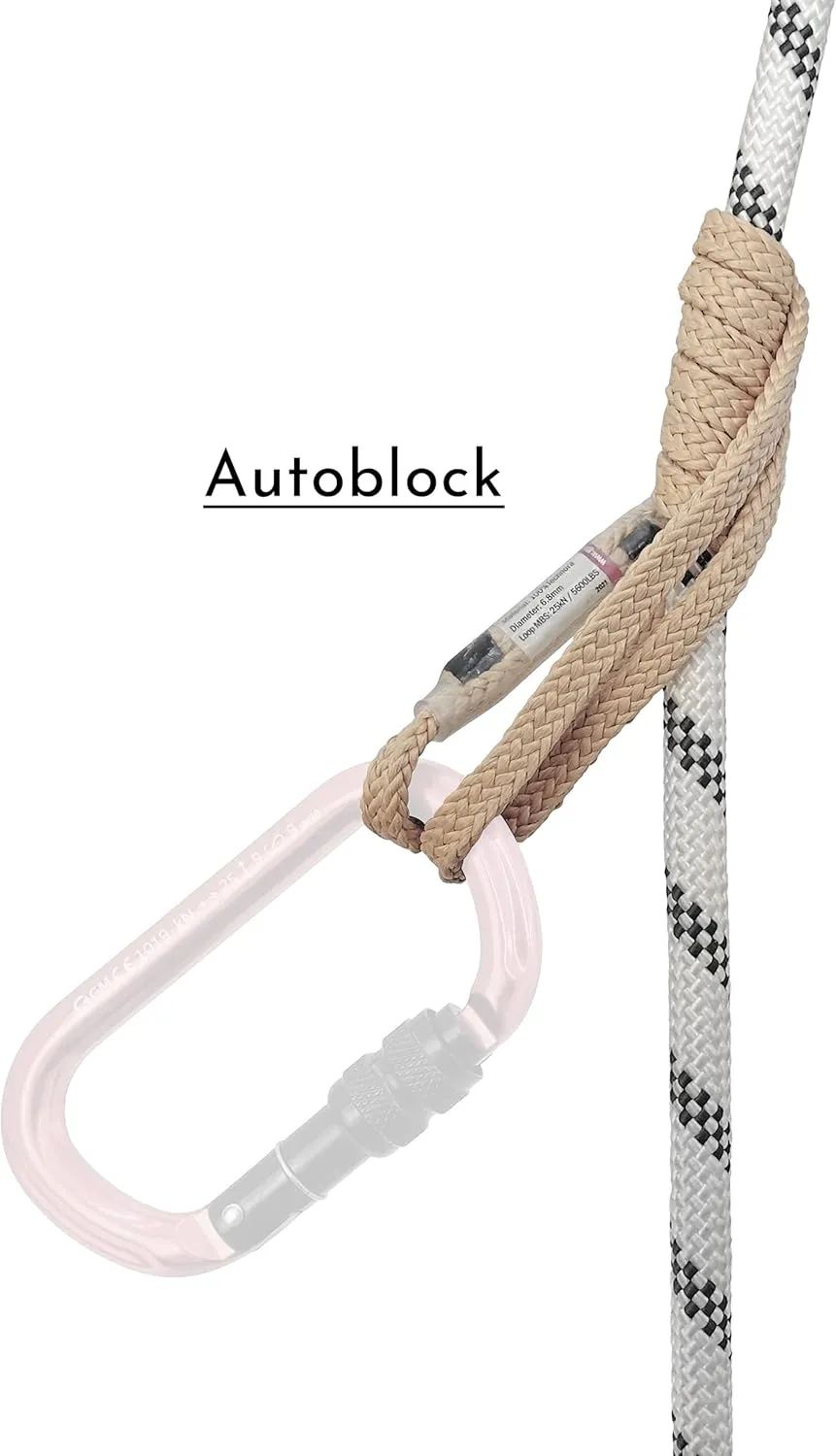 GM CLIMBING 6.8mm Endless Prusik Loop 15-inch 100% Technora 25kN Heat Resistant for Rappelling, Mountaineering, Rescue