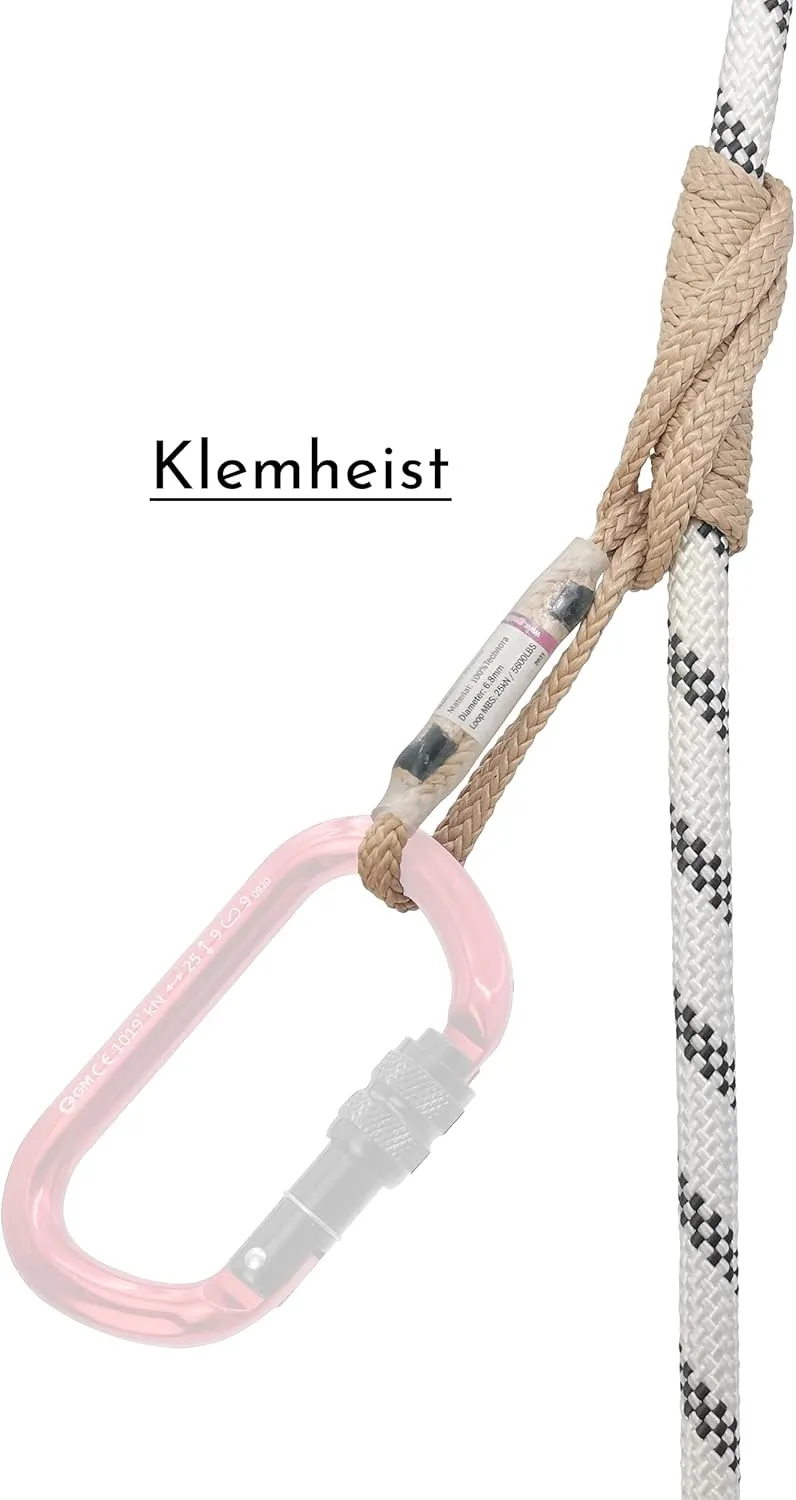 GM CLIMBING 6.8mm Endless Prusik Loop 15-inch 100% Technora 25kN Heat Resistant for Rappelling, Mountaineering, Rescue