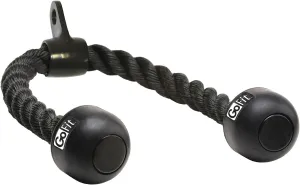 GoFit Tricep Rope Machine Attachment - Steel Equipment, Black
