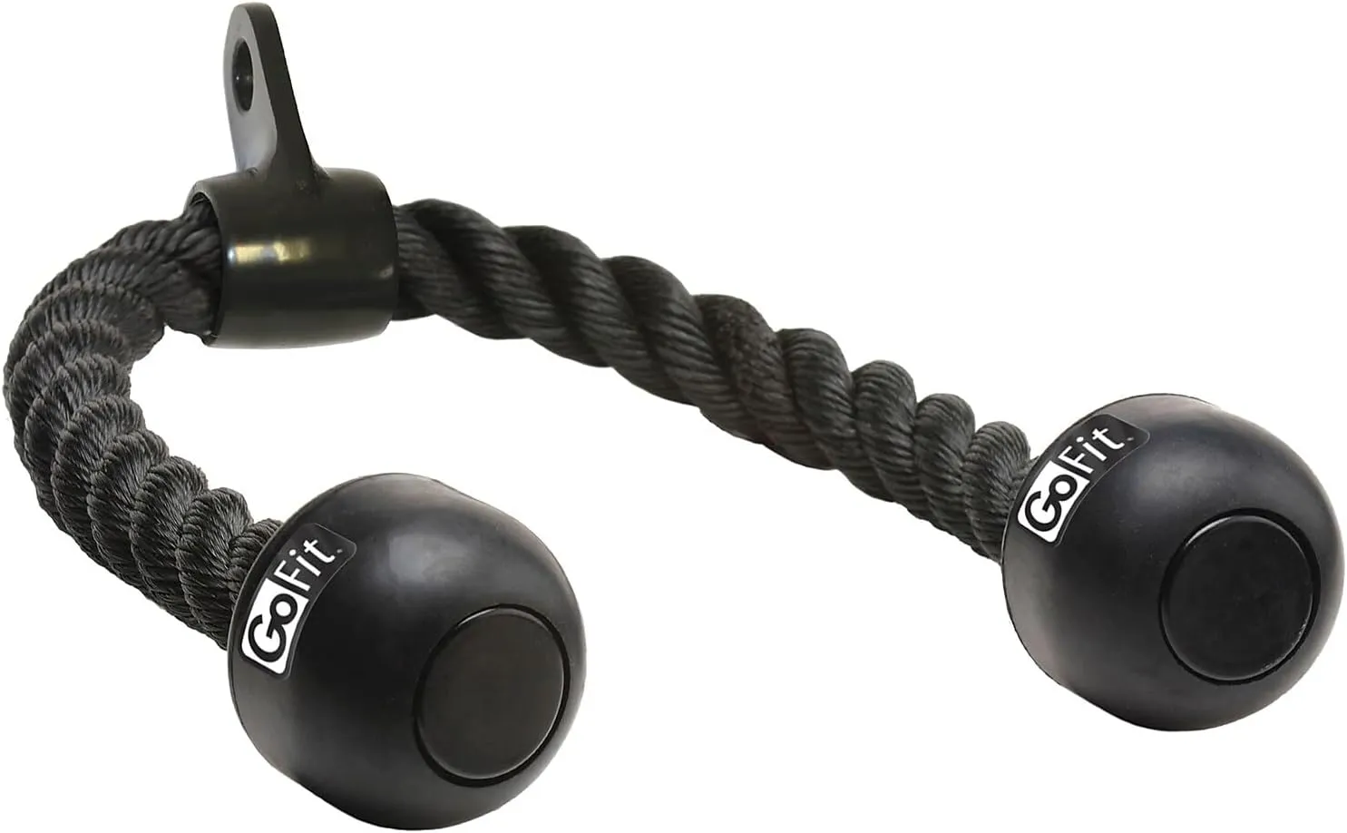 GoFit Tricep Rope Machine Attachment - Steel Equipment, Black