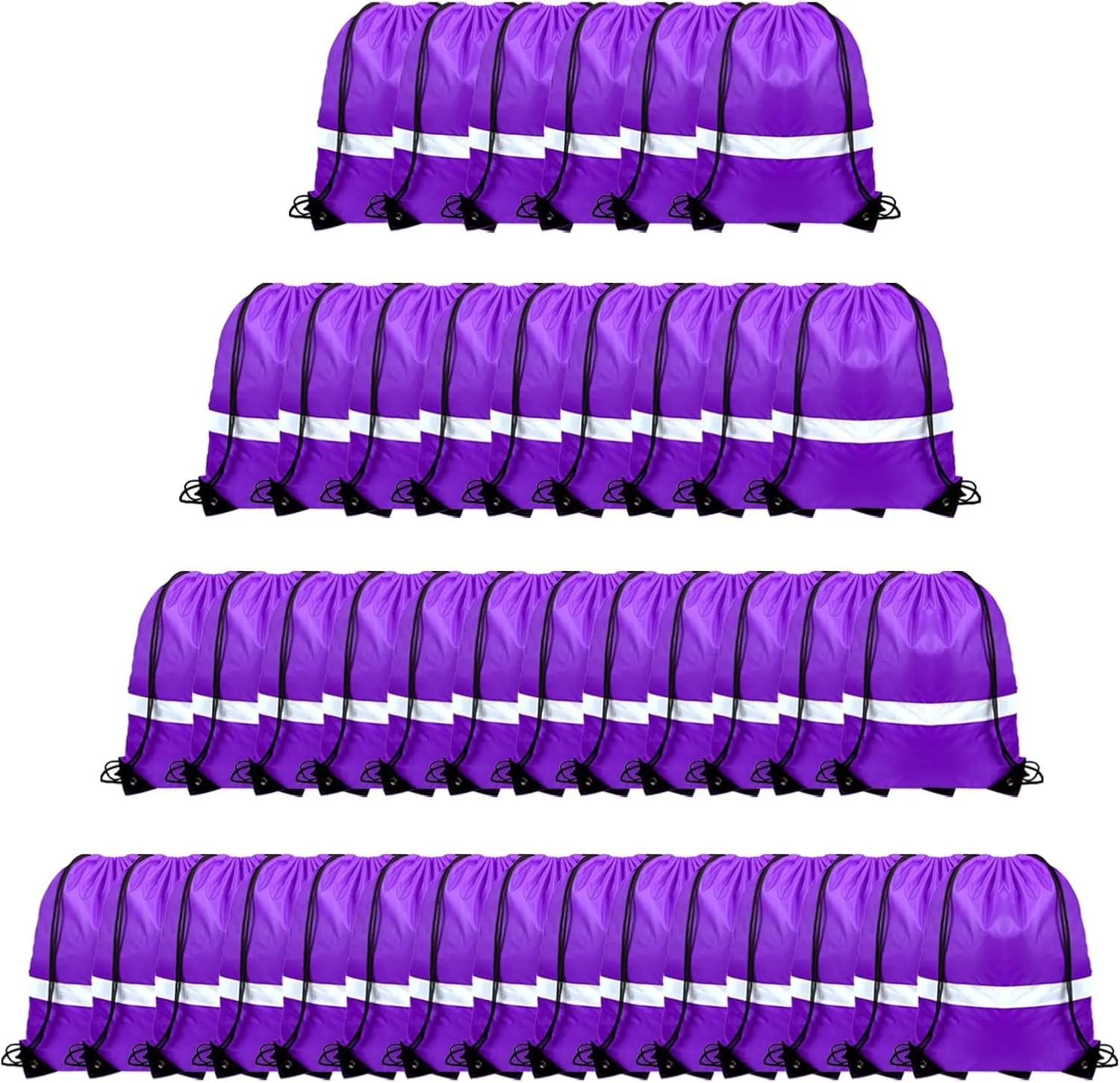 GoodtoU Drawstring Bags Drawstring Backpack, 42 Pcs String Backpack Cinch Bag Sackpack Ployster Cinch Bags Drawstring Bags Bulk, (Purple,42 Pcs)
