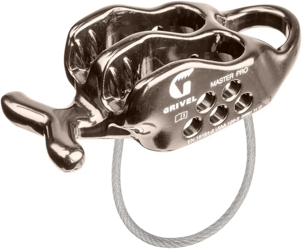 Grivel Master Pro Belay Device, Ascender, Use for Multiple Climbers