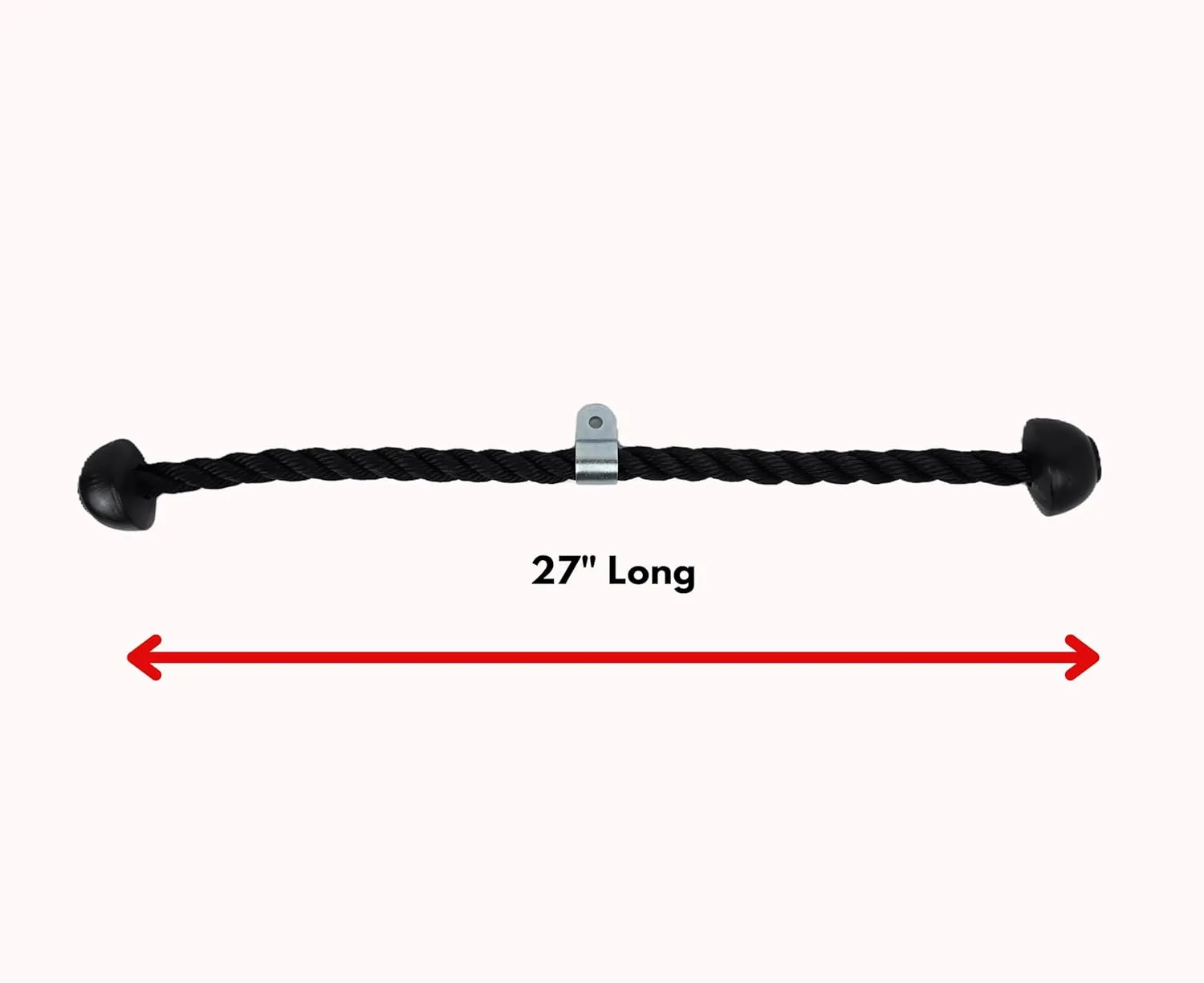Grizzly Fitness Premium Nylon Tricep Rope Cable Attachment | Heavy-Duty Dual Ball Grip Rope For Cable Machines | Solid Woven Rope & Steel | For Ticeps, Face Pulls & Pulldowns | Workout Rope