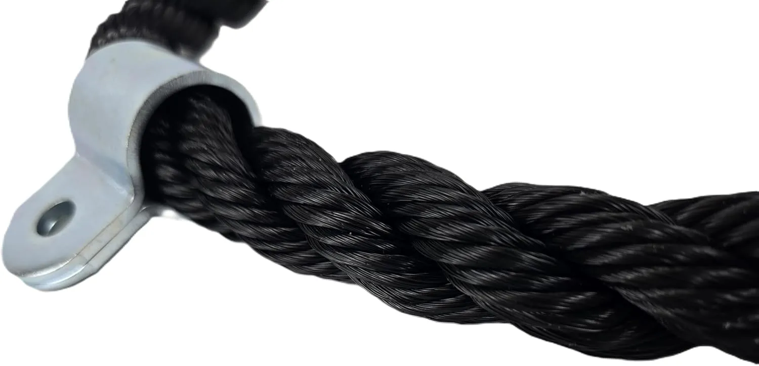 Grizzly Fitness Premium Nylon Tricep Rope Cable Attachment | Heavy-Duty Dual Ball Grip Rope For Cable Machines | Solid Woven Rope & Steel | For Ticeps, Face Pulls & Pulldowns | Workout Rope