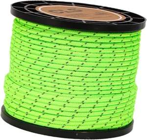 Guy Line Tent Cord Paracord Solid Braid Reflective Tent Rope Camping Rope for Tent Accessory Camping Hiking Outdoor Travel, Bright Green