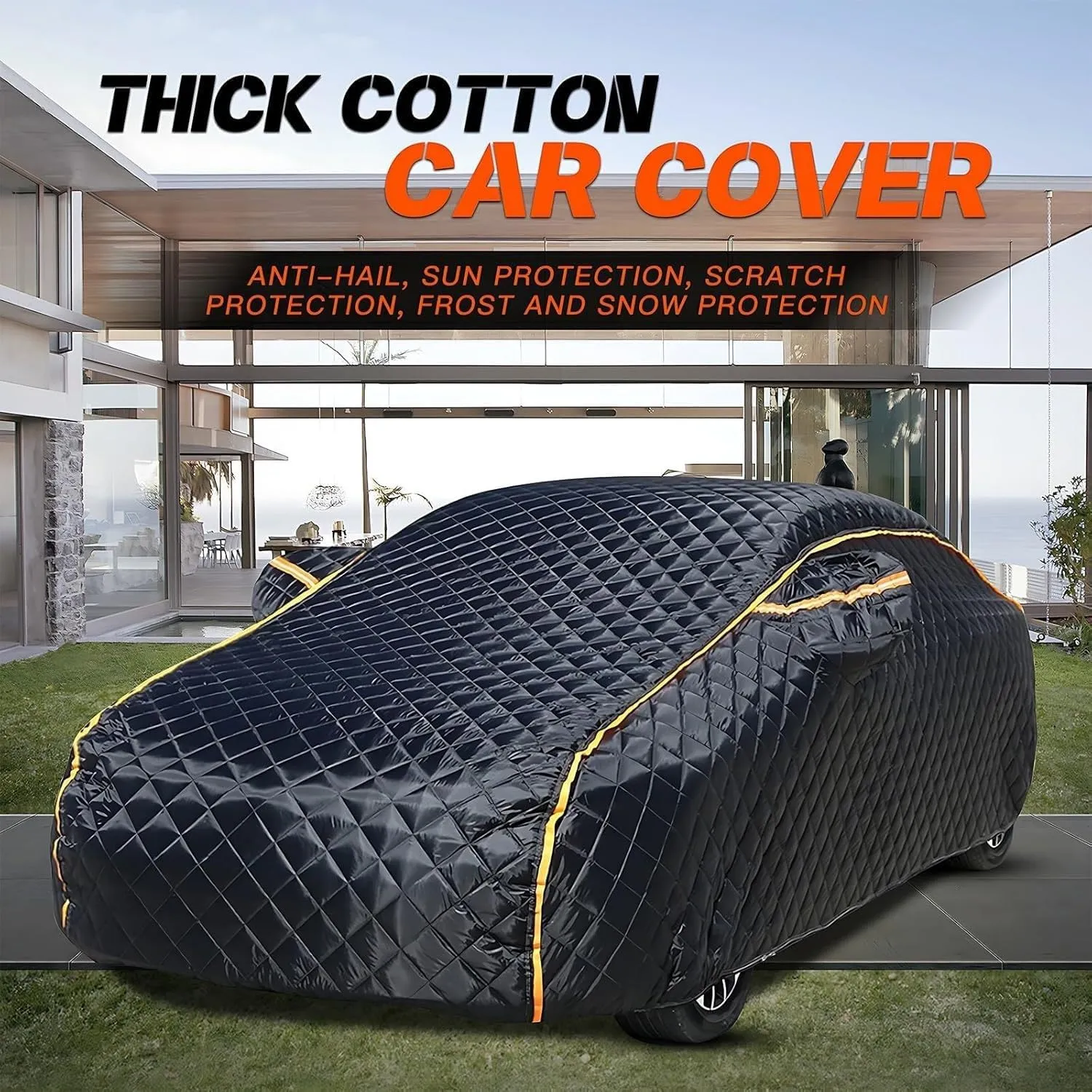Hail Proof Car Cover for DeTomaso Longchamp,Full Coverage car Cover,rain and Snow Proof,dust Proof,UV Proof, Scratch Proof,Breathable,Thickened,All Seasons
