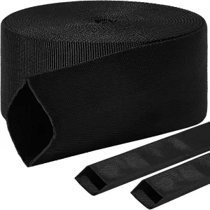 Hanaive 26 ft Nylon Hydraulic Hose Protector Sleeve Tig Torch Cable Cover Black Protective Cover Hose Sheath Hydraulic Wrap Cutting Wire Sheath Sleeve Management Wrap for Cord Tig(2.5 Inch Id)