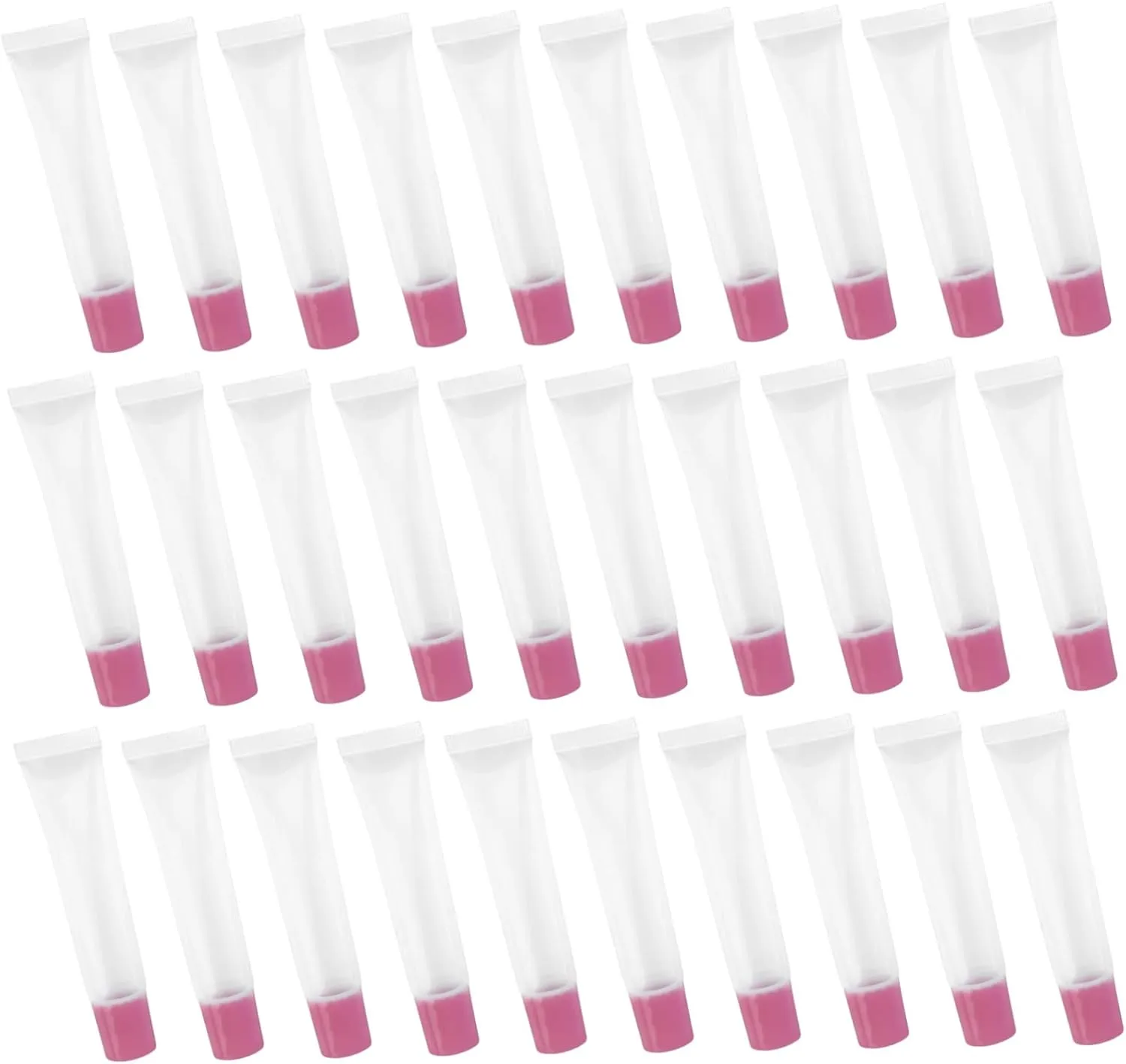 Happyyami 50Pcs Clear Plastic Squeeze Tubes for DIY Lip Gloss Durable Empty Container with High Sealing Performance Lightweight and Travel Friendly for Women