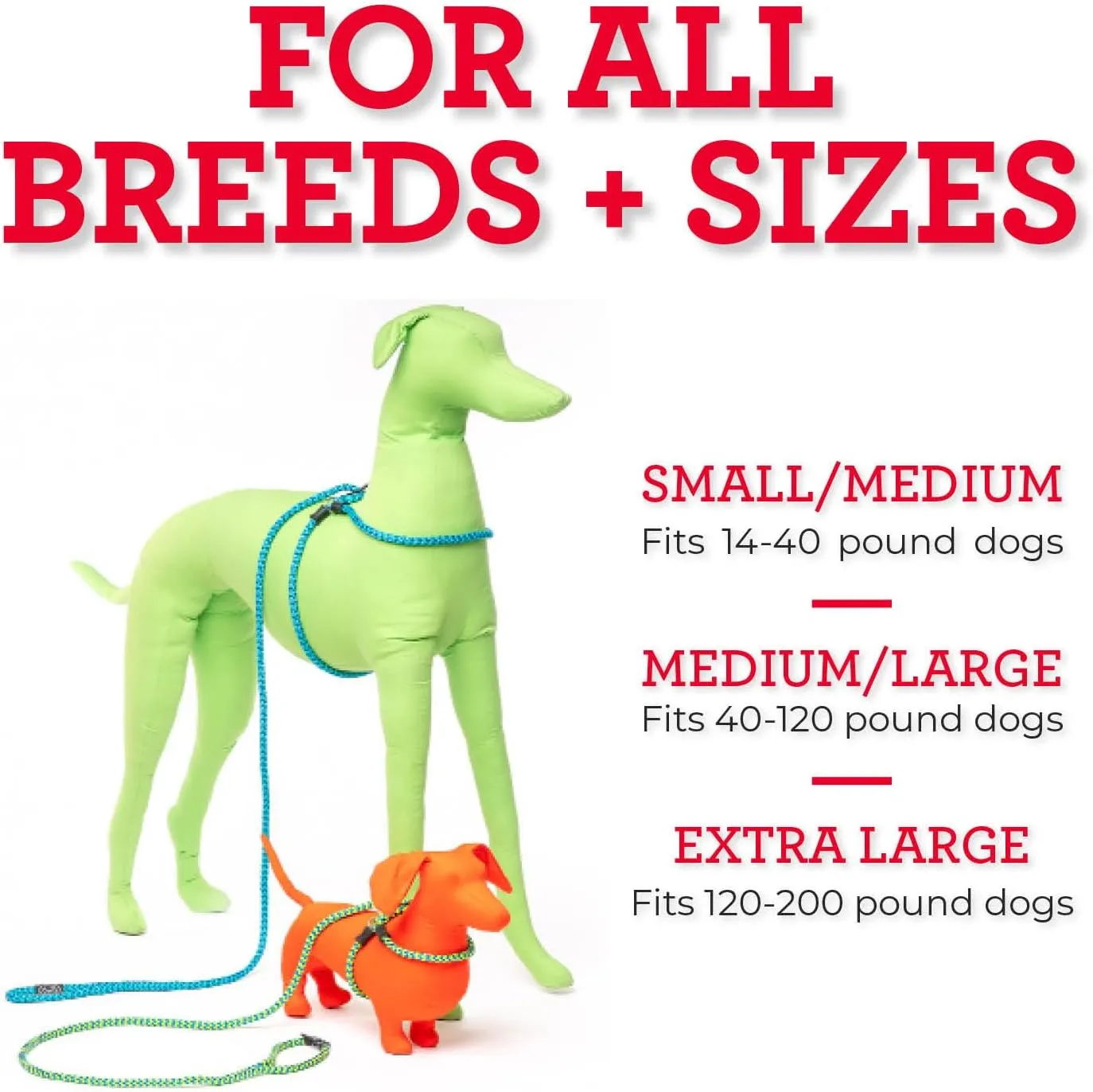 Harness Lead No Pull Dog Harness and Leash Set, Anti Pull Dog Harness for All Breeds and Sizes, One-Piece Cushioned Rope Design Safely Prevents Escaping and Pulling (Medium/Large, Black/Reflective)