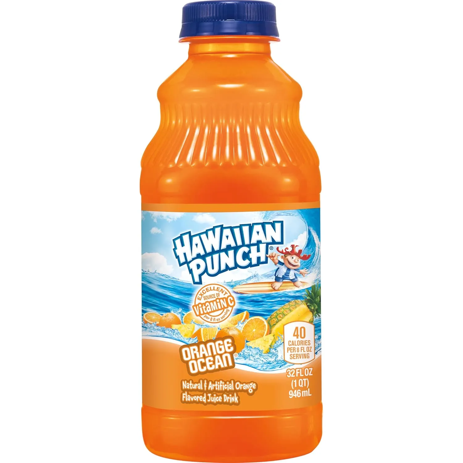 Hawaiian Punch Orange Ocean Fruit Juice Drink, 32 Fl Oz Bottle (Pack Of 12), Caffeine-free, Carbonation-free, Gluten-free, Excellent Source Of Vitamin C, Less Than 100 Calories