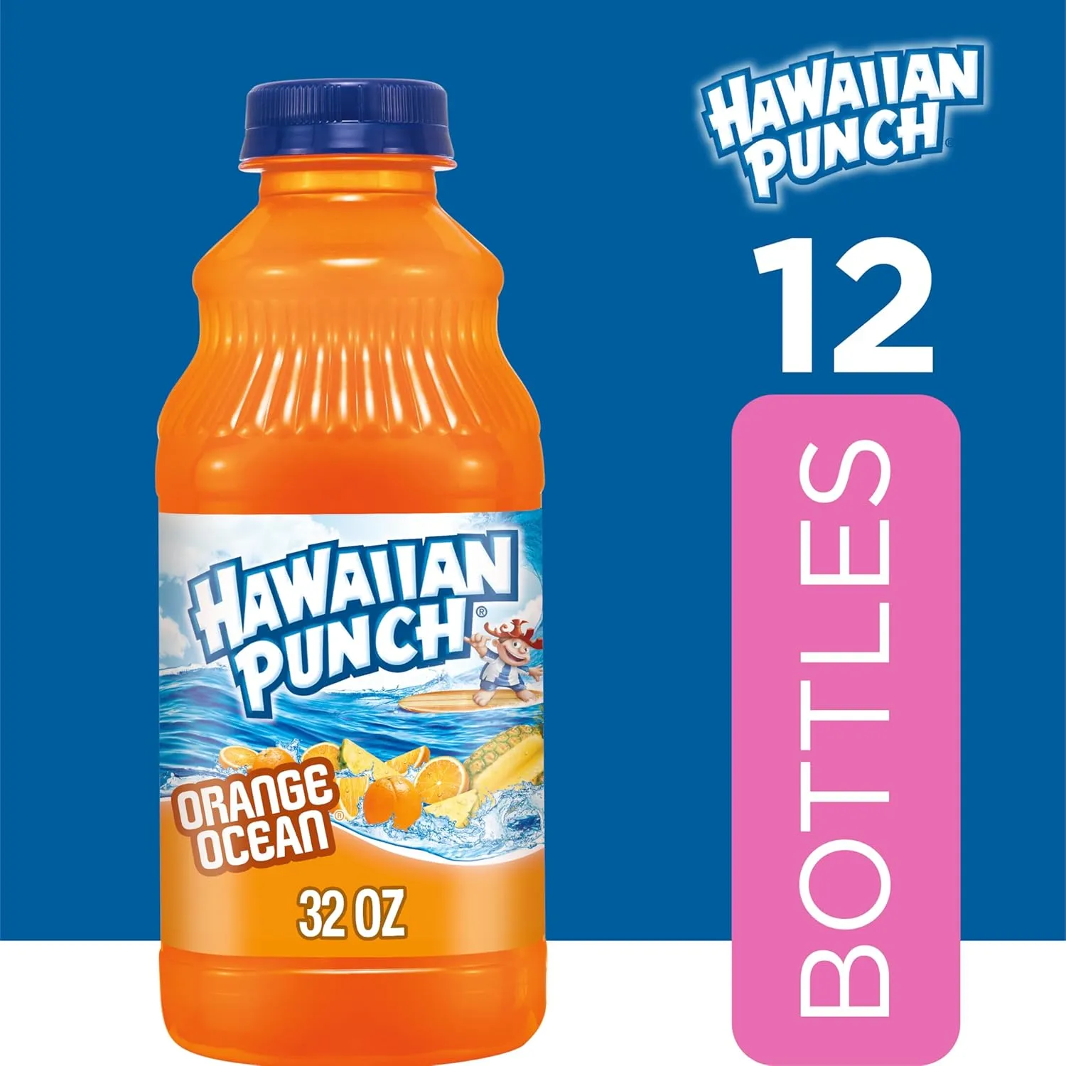 Hawaiian Punch Orange Ocean Fruit Juice Drink, 32 Fl Oz Bottle (Pack Of 12), Caffeine-free, Carbonation-free, Gluten-free, Excellent Source Of Vitamin C, Less Than 100 Calories