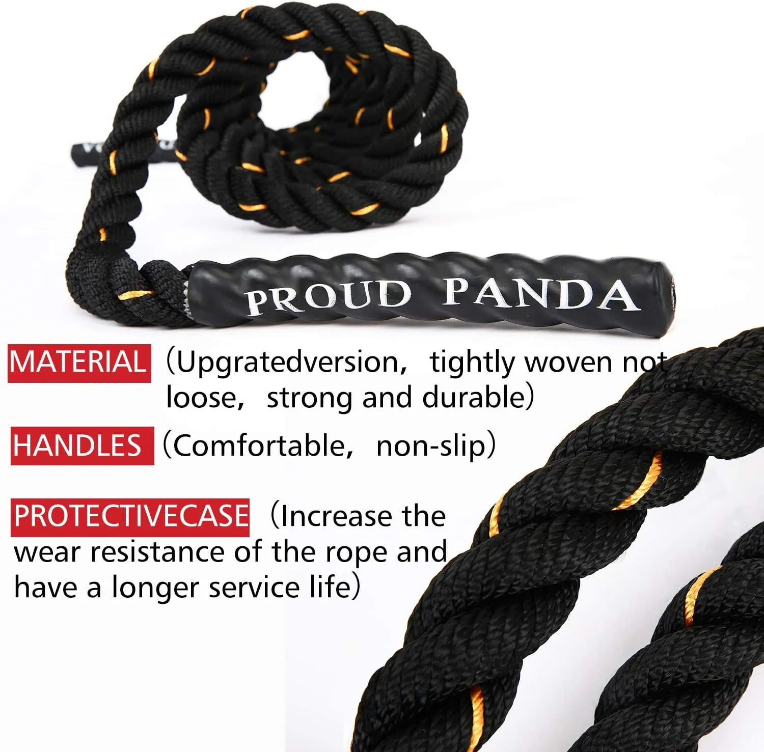 Heavy Jump Ropes for Fitness 2LB/3LB/5LB,Weighted Adult Skipping Rope Exercise Battle Ropes for Men & Women,Total Body Workouts, Power Training in Gym to Improve Strength and Building Muscle