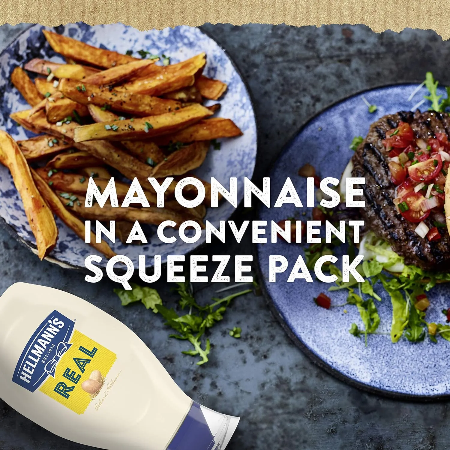 Hellmann's Real Mayonnaise For a Rich Creamy Condiment Real Mayo Squeeze Bottle Gluten Free, Made With 100% Cage-Free Eggs 20 oz (Pack of 2)