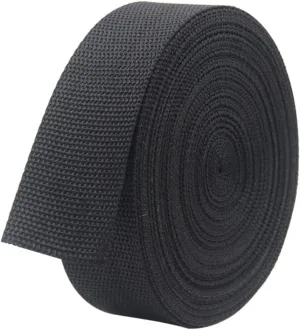 Homoyoyo Heavy Duty Nylon Webbing Straps 50m Tree Tie Rope for Climbing - Camping & Gardening - Black