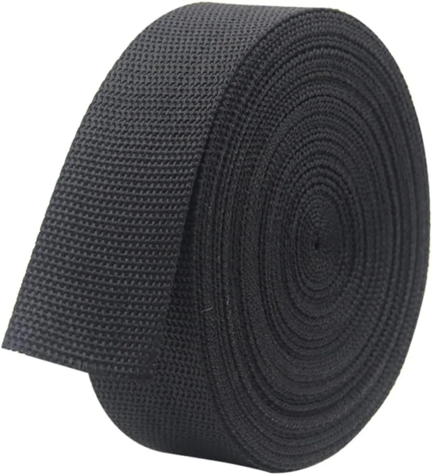 Homoyoyo Heavy Duty Nylon Webbing Straps 50m Tree Tie Rope for Climbing - Camping & Gardening - Black