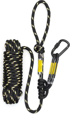 Hunting Reflective Safety Linemans Rope 30ft with Prusik Knot and Single Carabiner for Hunter Climbing Tree Stand Hanging Ladder Stand or Bow Lifeline,Fall Protection When Hunting on Stands