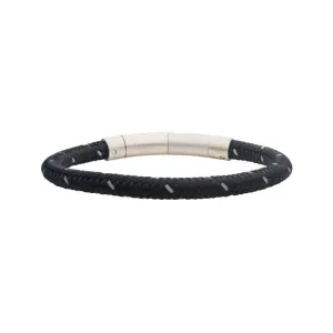 INOX Jewelry 6mm Black Reflective Nylon Cord Bracelet
