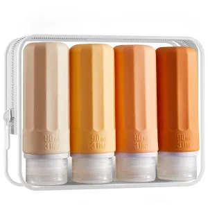 INSFIT Travel Bottles for Toiletries, TSA Approved 3oz Travel Size Containers, BPA Free Leak Proof Squeezable Silicone Tubes for Shampoo Conditioner Lotion Body Wash with Labels