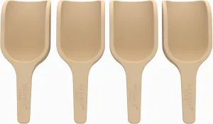 Inspire My Play - 4 x Mini Silicone Scoops - Perfect for Sensory PlayTray - Sensory Bin Accessories - Special Education Classroom Supplies - Montessori Education Toys - Multi-Purpose Shovel - Natural