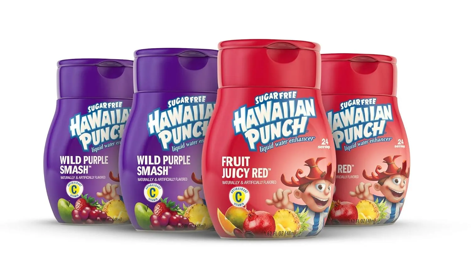 Juicy Mixes Hawaiian Punch, Variety Pack, Liquid Water Enhancer – New, Better Taste! (4 Bottles, Makes 96 Flavored Water Drinks) – Sugar Free, Zero Calorie