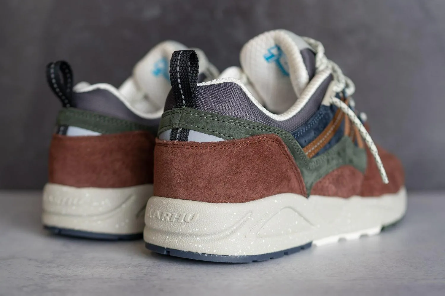 Karhu Fusion 2.0 Thyme Suede Brown Blue Green White Shoe Sneaker Trainer