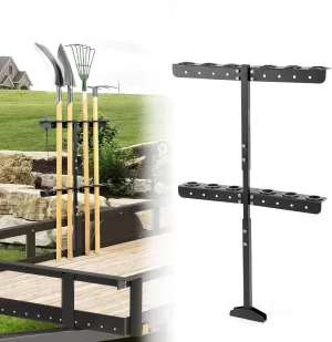 KEMIMOTO Enhanced Landscape Hand Tool Rack, Upgraded Reinforced Heavy-Duty Steel Trailer Shovel Racks for Lawn Equipment with 6 Holes Compatible with Truck, Trailer, Mower, and UTV